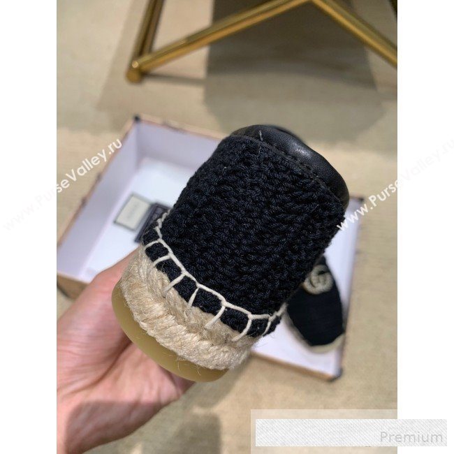 Gucci GG Crochet Knit Espadrille Black 2019 (DLY-9062524)