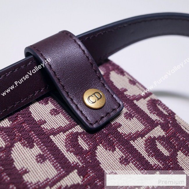 Dior Saddle Belt Bag in Burgundy Oblique Jacquard Canvas 2019 (BINF-9062737)