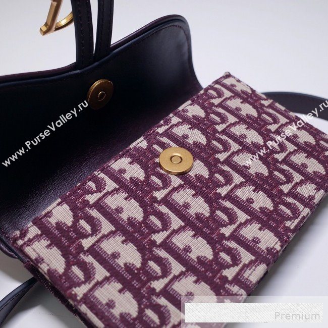 Dior Saddle Belt Bag in Burgundy Oblique Jacquard Canvas 2019 (BINF-9062737)