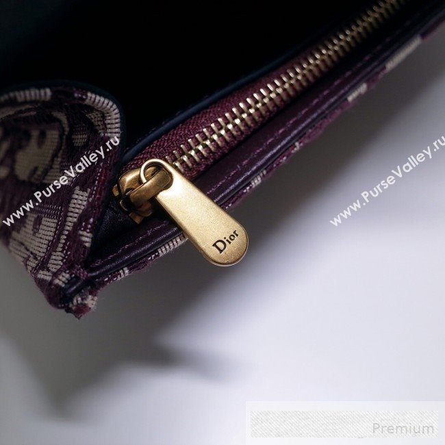 Dior Saddle Belt Bag in Burgundy Oblique Jacquard Canvas 2019 (BINF-9062737)