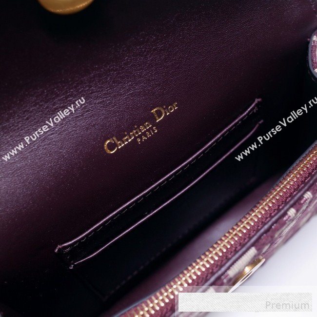 Dior Saddle Belt Bag in Burgundy Oblique Jacquard Canvas 2019 (BINF-9062737)