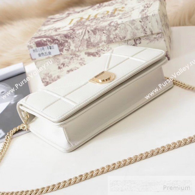 Dior Diorama Chain Clutch in Palm Grained Cannage Leather White 2019 (BINF-9062746)