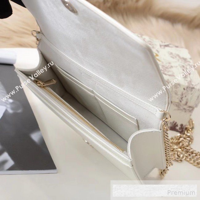 Dior Diorama Chain Clutch in Palm Grained Cannage Leather White 2019 (BINF-9062746)