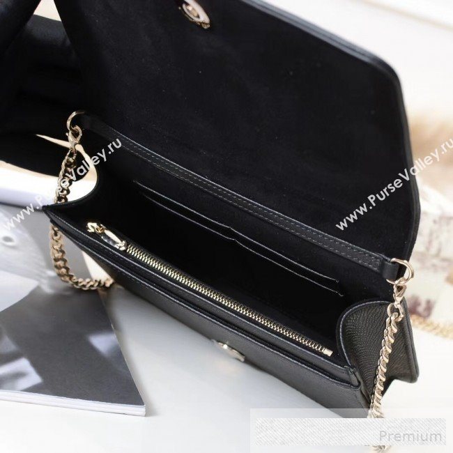 Dior Diorama Chain Clutch in Palm Grained Cannage Leather Black 2019 (BINF-9062747)