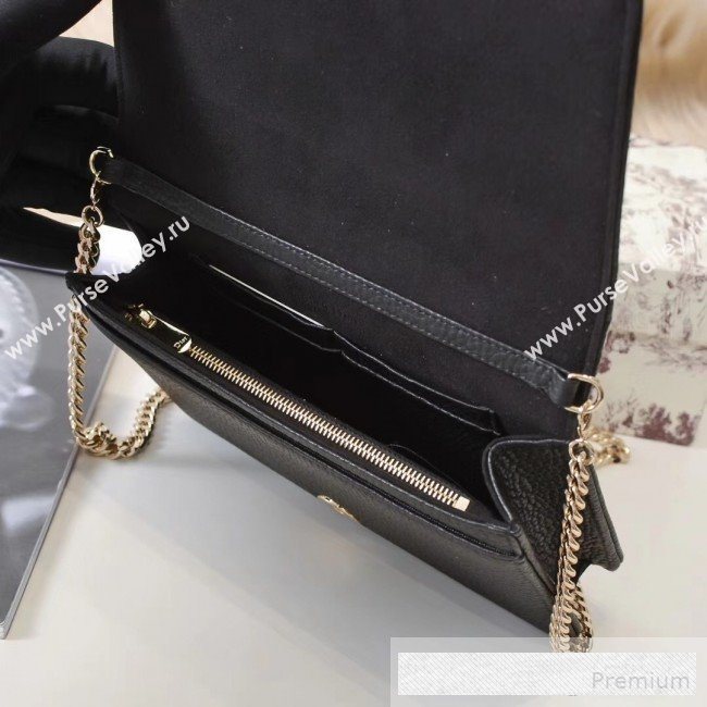 Dior Diorama Chain Clutch in Litchi Grained Cannage Leather Black 2019 (BINF-9062755)
