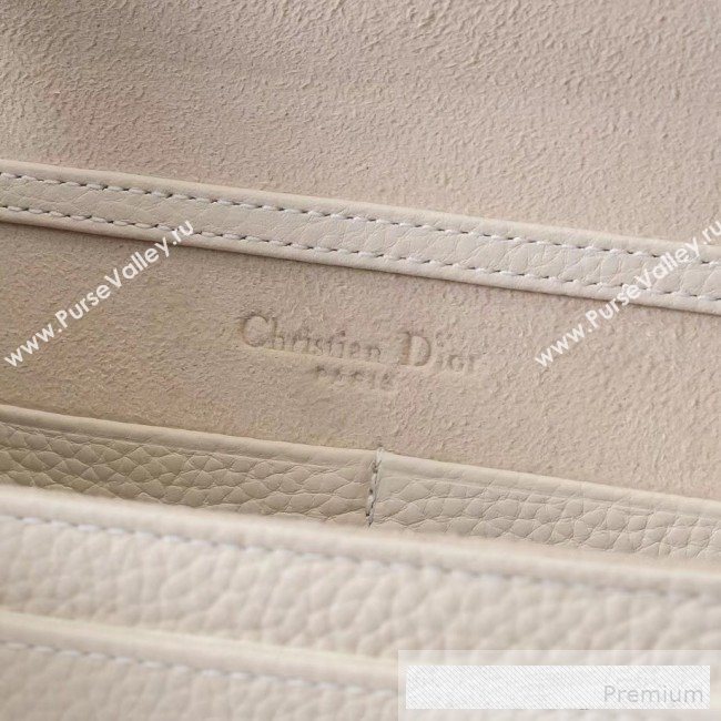 Dior Diorama Chain Clutch in Litchi Grained Cannage Leather Cream White/Gold 2019 (BINF-9062752)