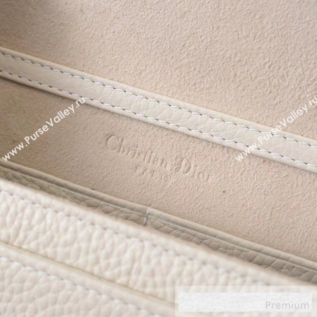 Dior Diorama Chain Clutch in Litchi Grained Cannage Leather Cream White/Silver 2019 (BINF-9062753)
