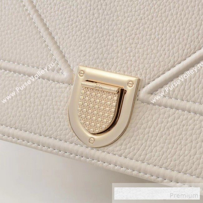 Dior Diorama Large Flap Bag in Litchi Grained Cannage Leather Cream White/Gold 2019 (BINF-9062757)