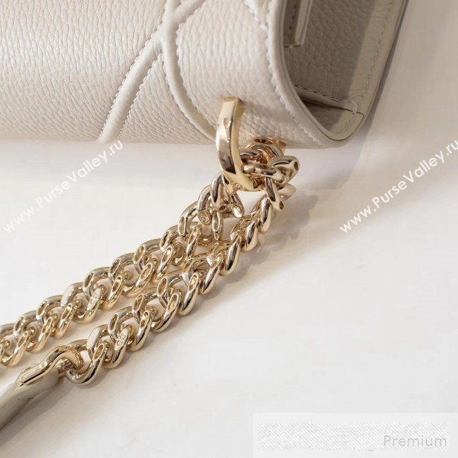 Dior Diorama Large Flap Bag in Litchi Grained Cannage Leather Cream White/Gold 2019 (BINF-9062757)