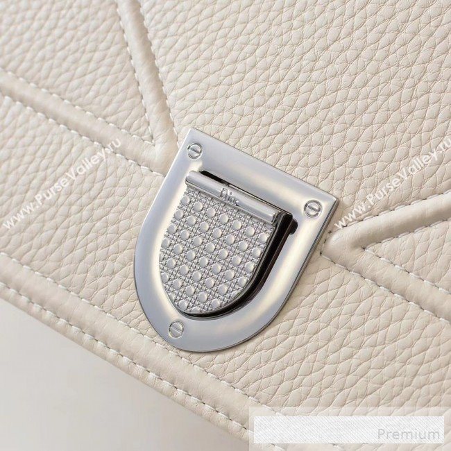 Dior Diorama Large Flap Bag in Litchi Grained Cannage Leather Cream White/Silver 2019 (BINF-9062758)