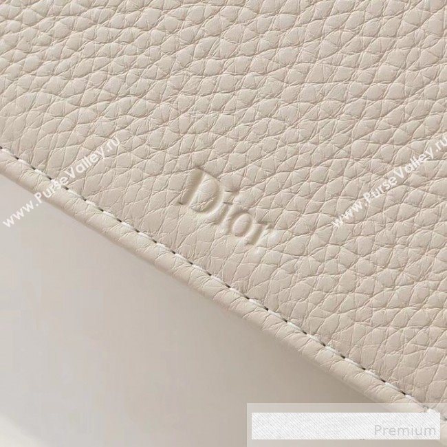 Dior Diorama Large Flap Bag in Litchi Grained Cannage Leather Cream White/Silver 2019 (BINF-9062758)