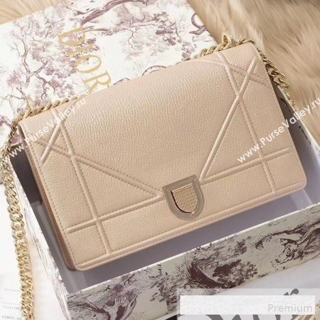 Dior Diorama Large Flap Bag in Litchi Grained Cannage Leather Nude 2019 (BINF-9062759)