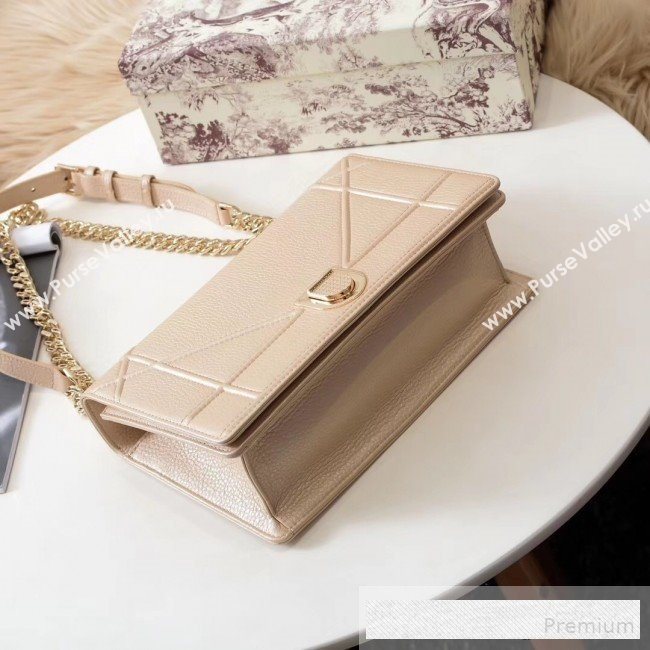 Dior Diorama Large Flap Bag in Litchi Grained Cannage Leather Nude 2019 (BINF-9062759)
