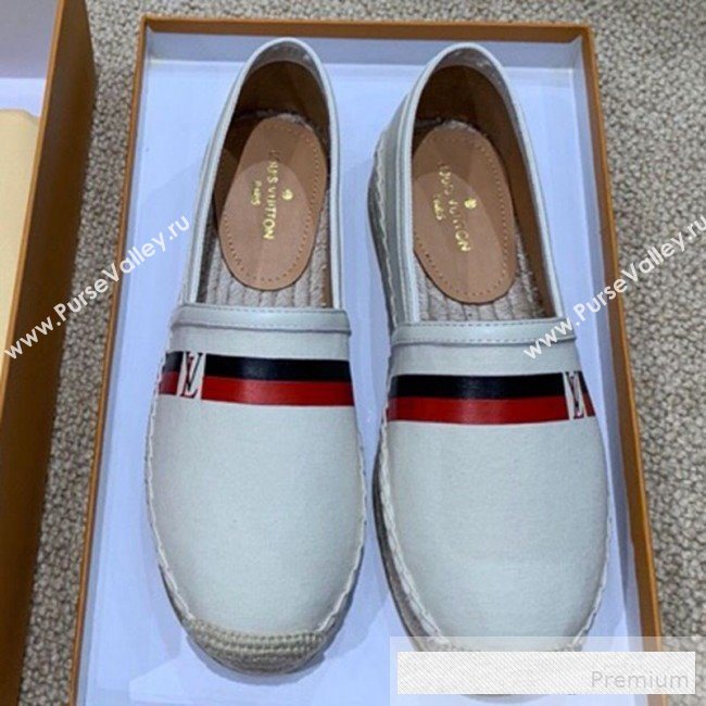 Louis Vuitton Denim LV Web Espadrilles White 2019(For Women and Men)  (HANB-9062815)