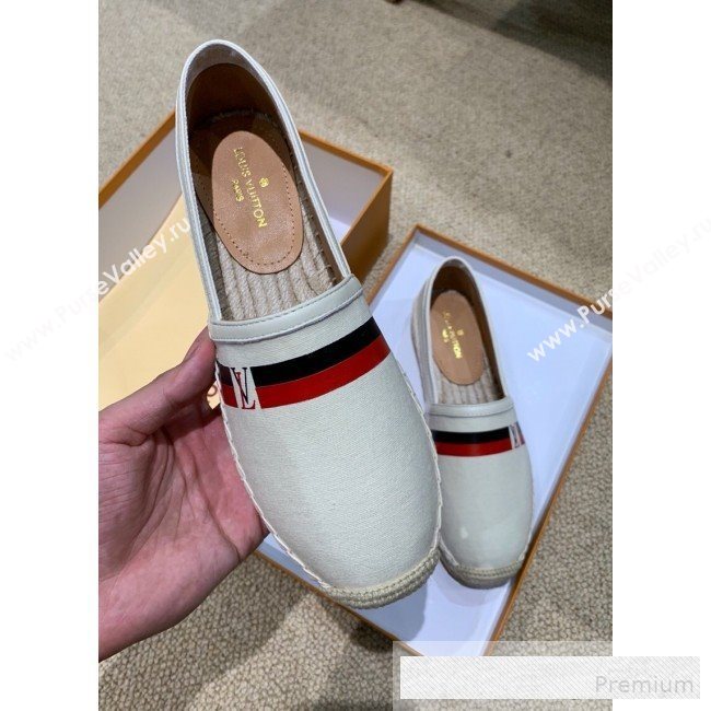 Louis Vuitton Denim LV Web Espadrilles White 2019(For Women and Men)  (HANB-9062815)