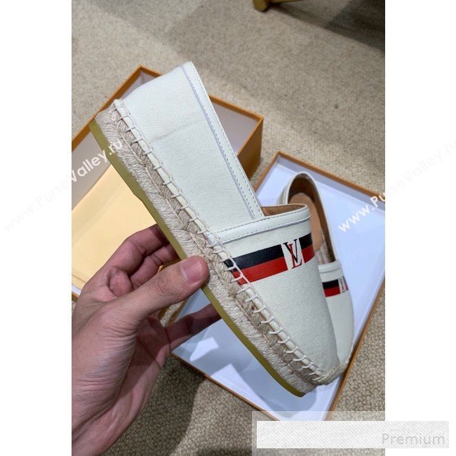 Louis Vuitton Denim LV Web Espadrilles White 2019(For Women and Men)  (HANB-9062815)