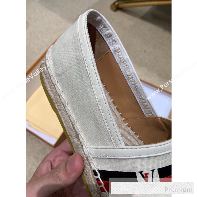 Louis Vuitton Denim LV Web Espadrilles White 2019(For Women and Men)  (HANB-9062815)