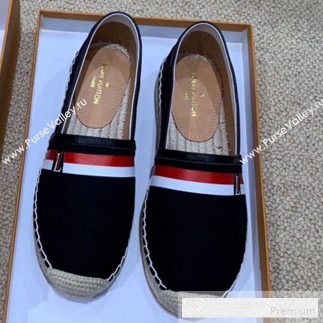 Louis Vuitton Denim LV Web Espadrilles Black 2019(For Women and Men)  (HANB-9062816)