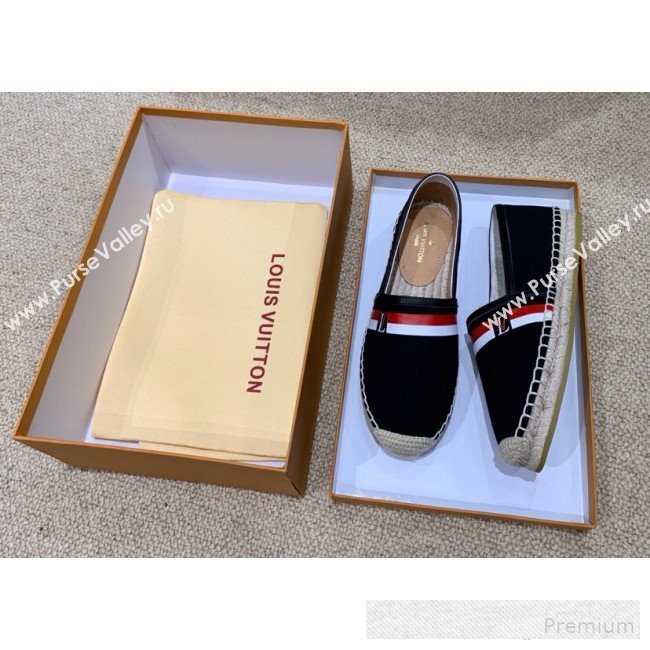 Louis Vuitton Denim LV Web Espadrilles Black 2019(For Women and Men)  (HANB-9062816)