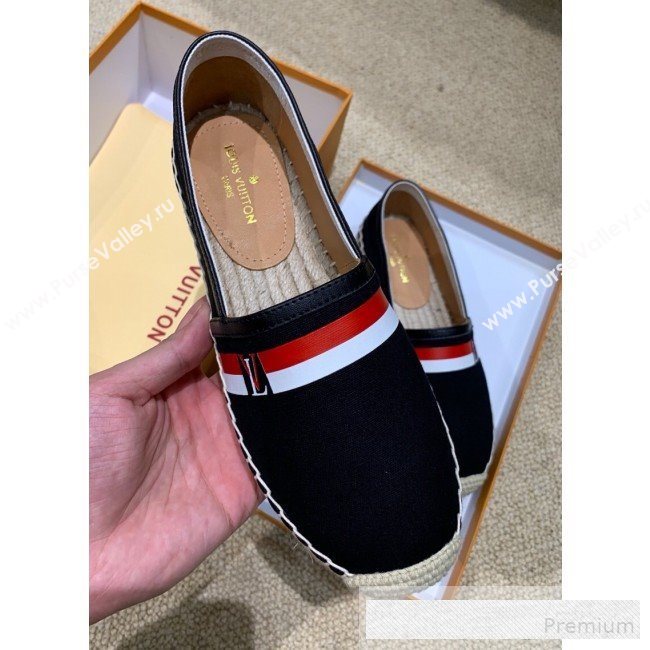 Louis Vuitton Denim LV Web Espadrilles Black 2019(For Women and Men)  (HANB-9062816)