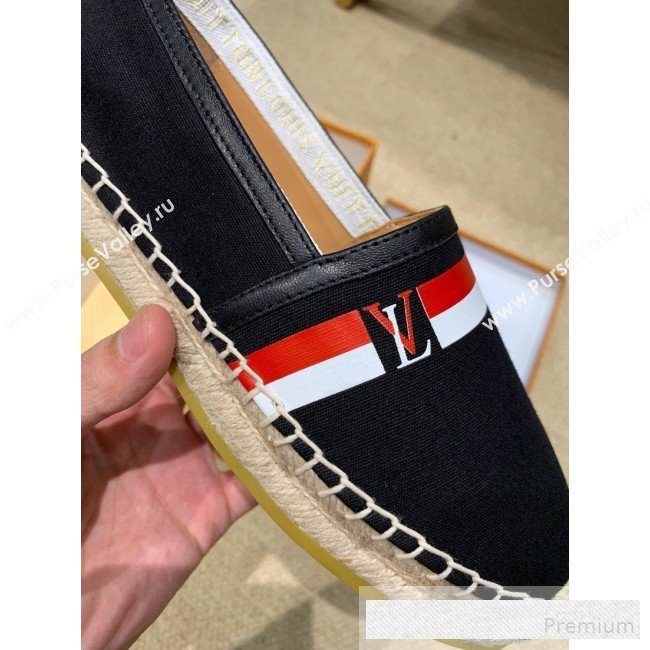 Louis Vuitton Denim LV Web Espadrilles Black 2019(For Women and Men)  (HANB-9062816)