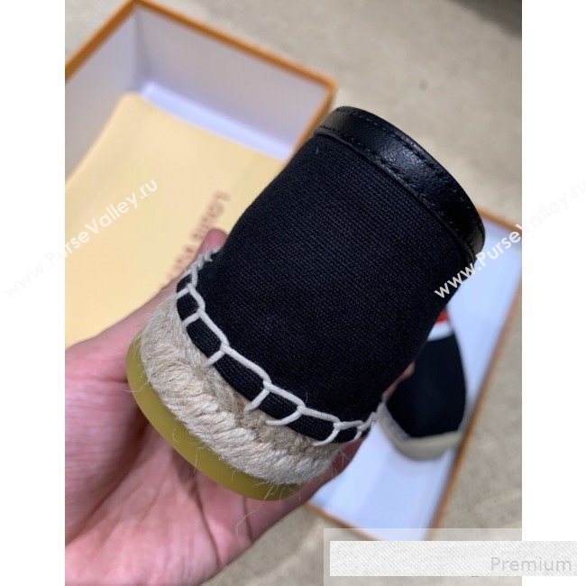 Louis Vuitton Denim LV Web Espadrilles Black 2019(For Women and Men)  (HANB-9062816)