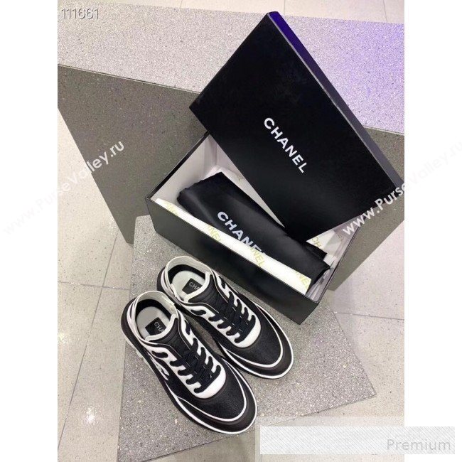 Chanel Lycra and Mesh Patchwork Sneakers G34763 Black 2019 (1028-9062827)