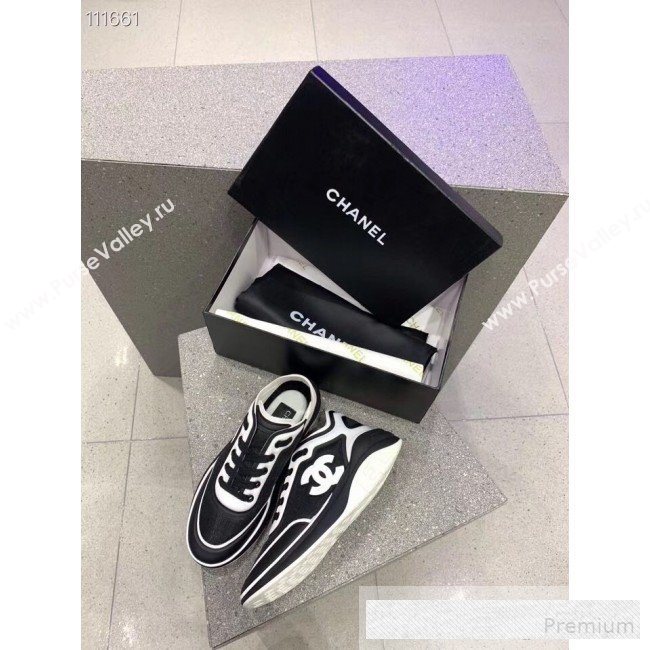 Chanel Lycra and Mesh Patchwork Sneakers G34763 Black 2019 (1028-9062827)