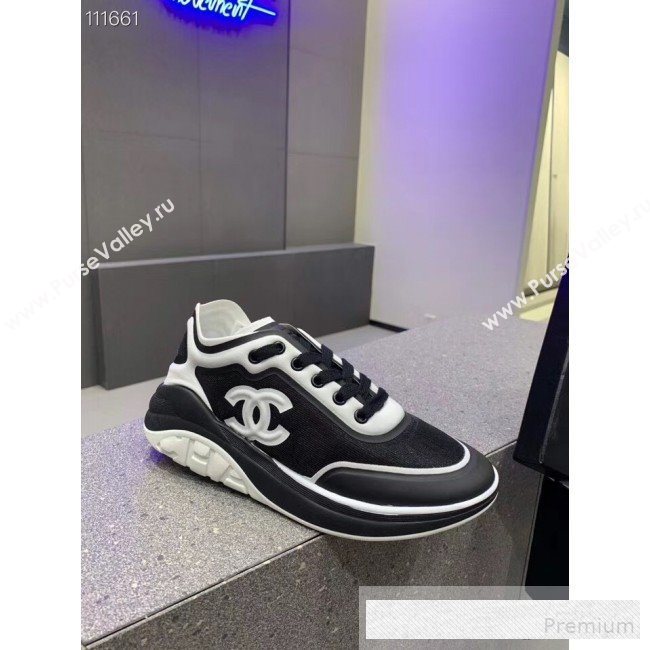 Chanel Lycra and Mesh Patchwork Sneakers G34763 Black 2019 (1028-9062827)