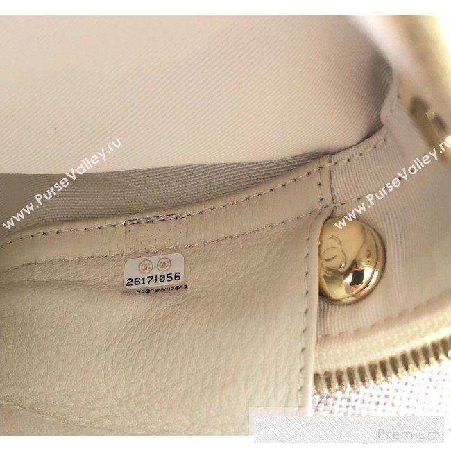 Chanel Quilted Smooth Calfskin Leather Top Handle Bag White 2019 (YD-9062654)