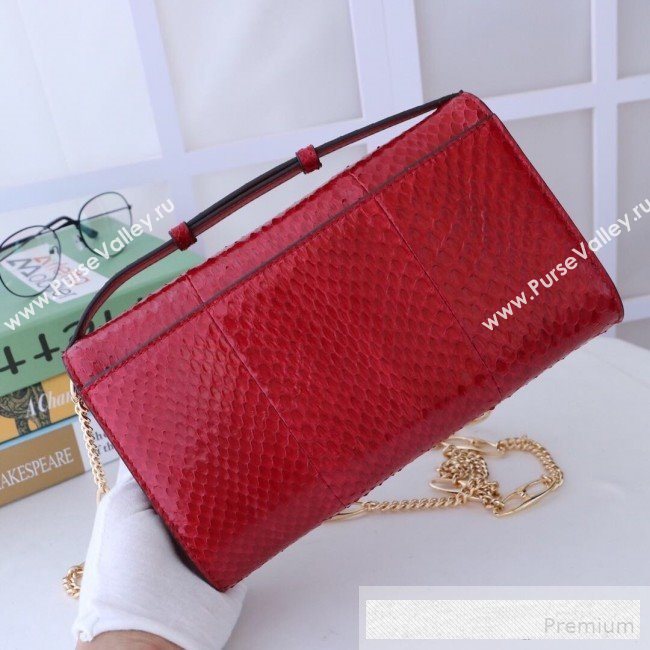 Gucci Zumi Snakeskin Small Shoulder Bag 572375 Red 2019 (MINGH-9062723)