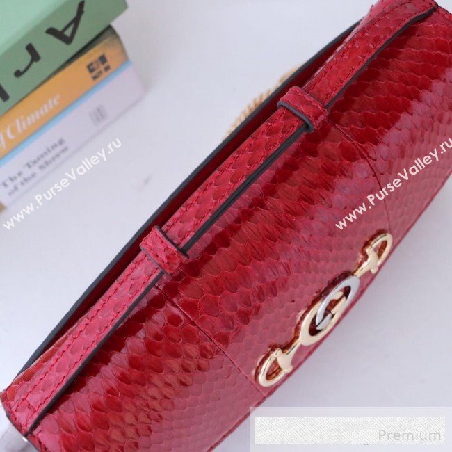 Gucci Zumi Snakeskin Small Shoulder Bag 572375 Red 2019 (MINGH-9062723)