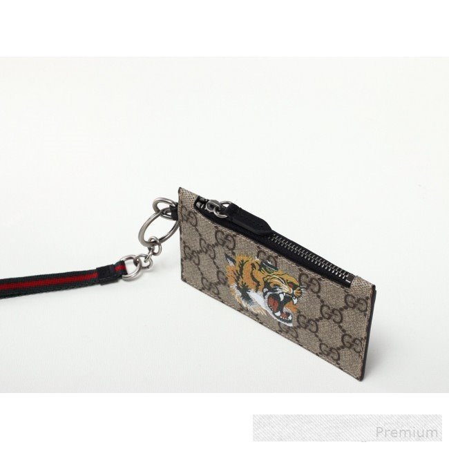 Gucci Tiger Print GG Supreme Card Case ‎523903  (MINGH-9062726)