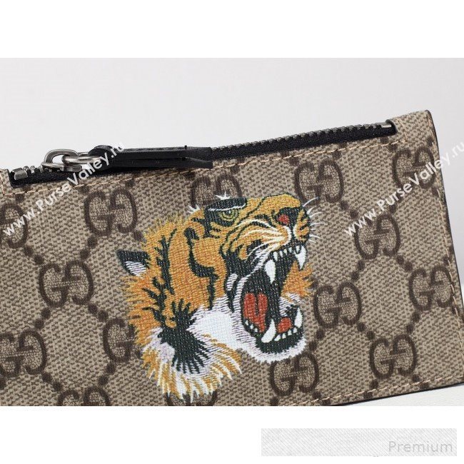 Gucci Tiger Print GG Supreme Card Case ‎523903  (MINGH-9062726)