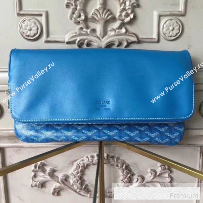 Goyard Folding Leather Clutch Royal Blue (1A142-9062716)