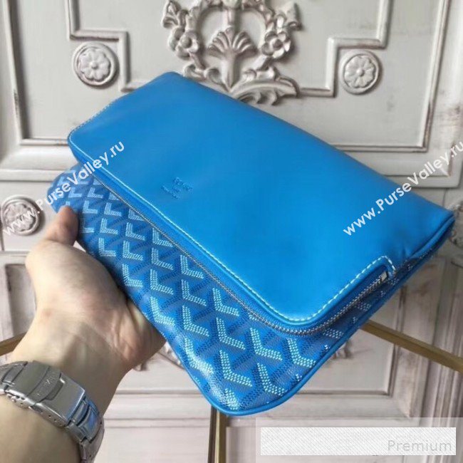 Goyard Folding Leather Clutch Royal Blue (1A142-9062716)