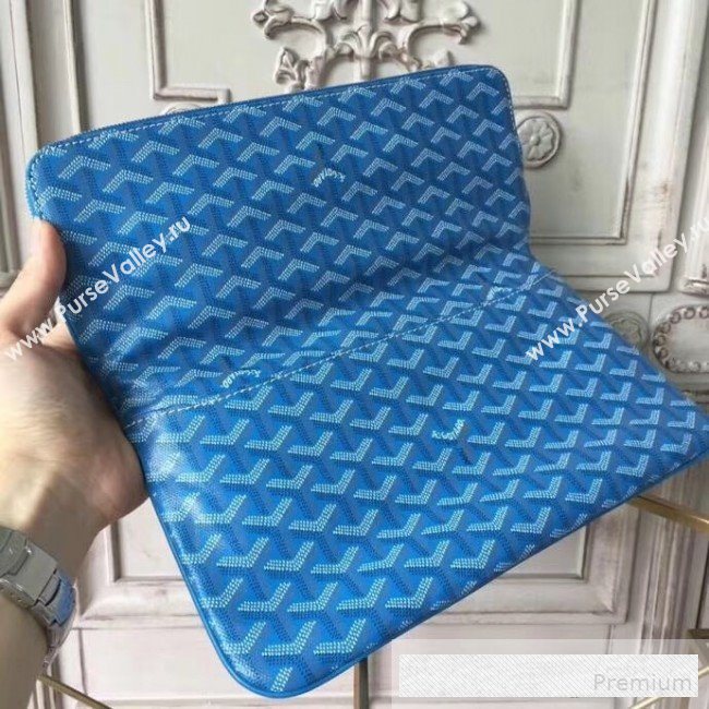 Goyard Folding Leather Clutch Royal Blue (1A142-9062716)
