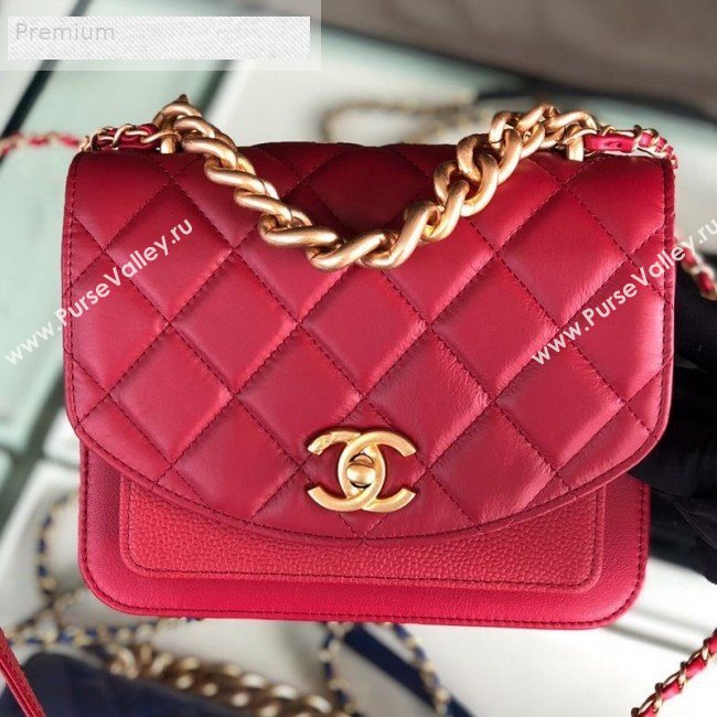 Chanel Quilted Smooth Calfskin Small Flap Bag AS0784 Red 2019 (FM-9070113)