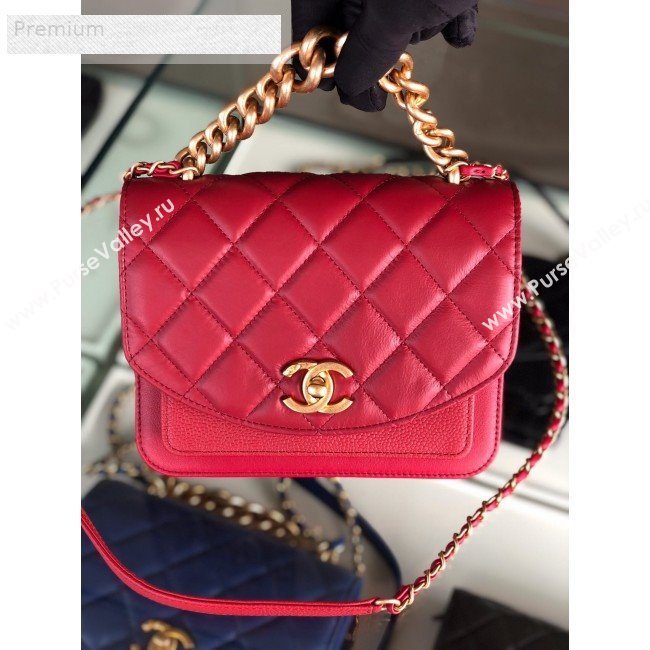 Chanel Quilted Smooth Calfskin Small Flap Bag AS0784 Red 2019 (FM-9070113)