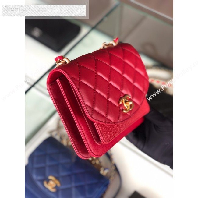 Chanel Quilted Smooth Calfskin Small Flap Bag AS0784 Red 2019 (FM-9070113)