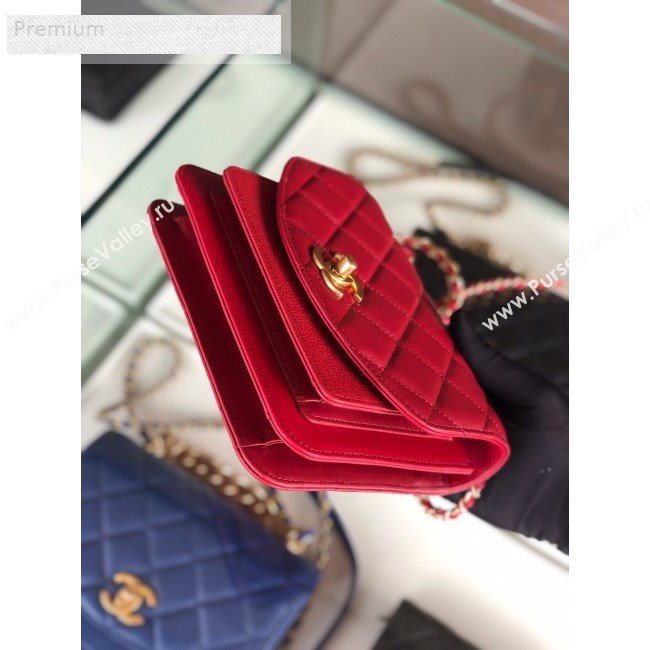 Chanel Quilted Smooth Calfskin Small Flap Bag AS0784 Red 2019 (FM-9070113)
