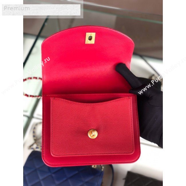 Chanel Quilted Smooth Calfskin Small Flap Bag AS0784 Red 2019 (FM-9070113)