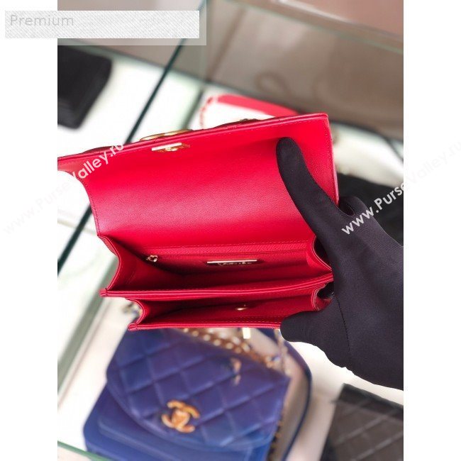 Chanel Quilted Smooth Calfskin Small Flap Bag AS0784 Red 2019 (FM-9070113)