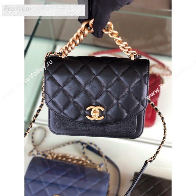 Chanel Quilted Smooth Calfskin Small Flap Bag AS0784 Black 2019 (FM-9070114)