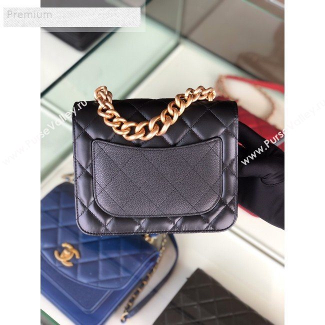 Chanel Quilted Smooth Calfskin Small Flap Bag AS0784 Black 2019 (FM-9070114)