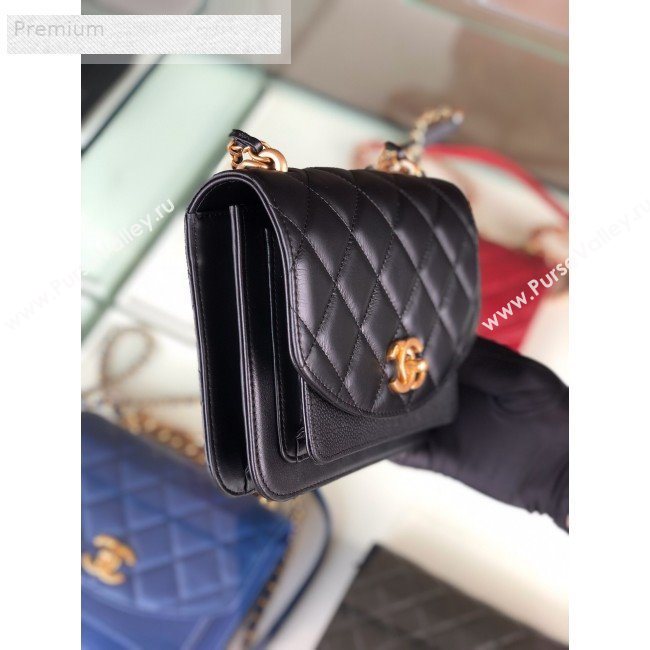 Chanel Quilted Smooth Calfskin Small Flap Bag AS0784 Black 2019 (FM-9070114)