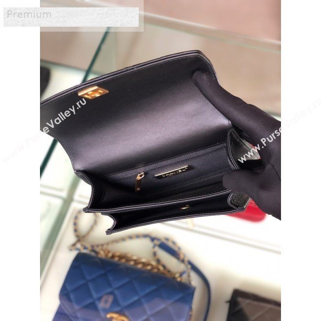 Chanel Quilted Smooth Calfskin Small Flap Bag AS0784 Black 2019 (FM-9070114)