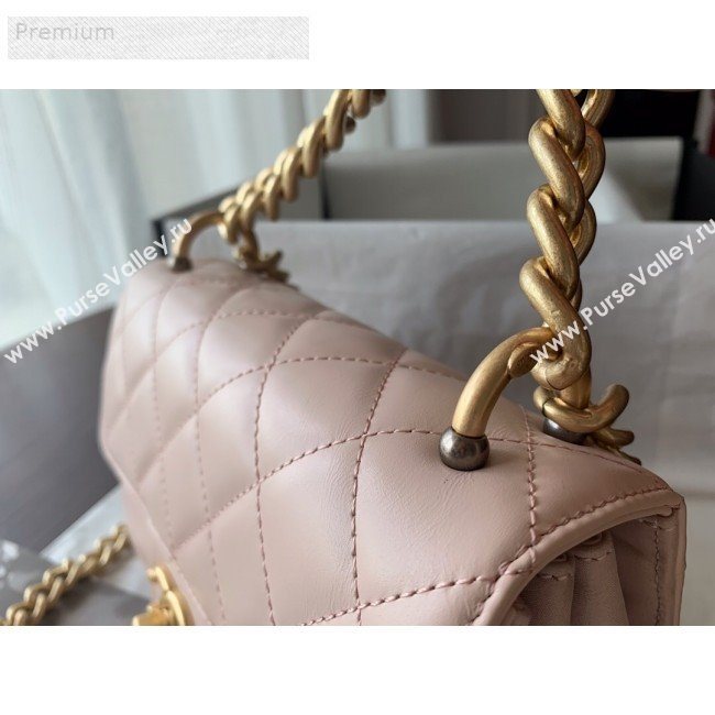 Chanel Wax Quilted Calfskin Small Classic Flap Bag Light Pink 2019 (BLWX-9070125)