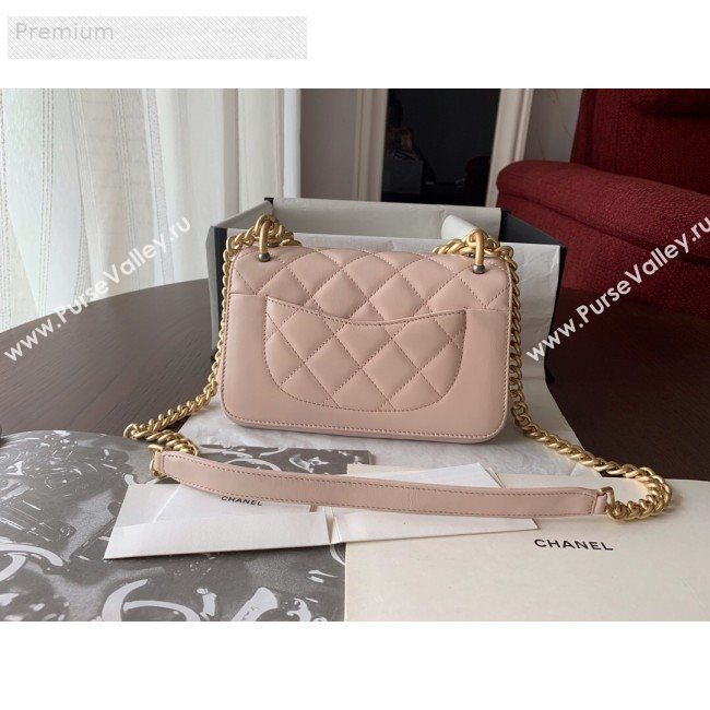 Chanel Wax Quilted Calfskin Small Classic Flap Bag Light Pink 2019 (BLWX-9070125)