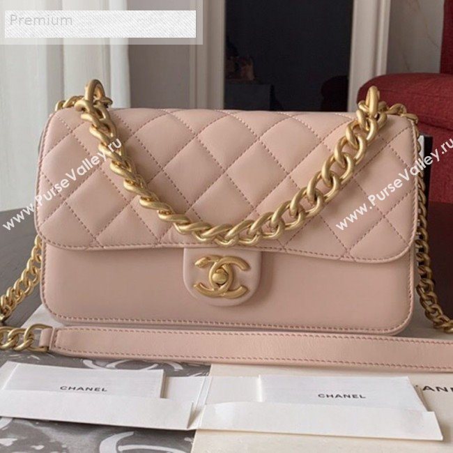 Chanel Wax Quilted Calfskin Medium Classic Flap Bag Light Pink 2019 (BLWX-9070126)